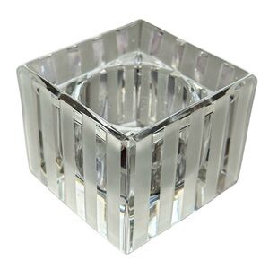 Vera Wang Wedgwood Vintage Crystal Votive Candle Holder 3.5” Modern Stripe